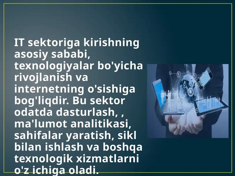 IT sohasi va texnologiyalar