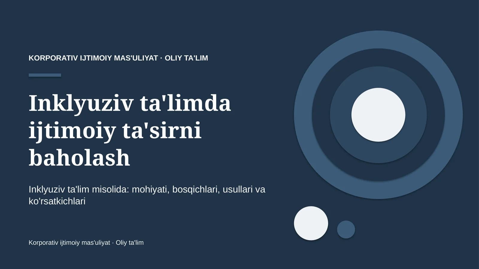 Inklyuziv ta'limda ijtimoiy ta'sirni baholash