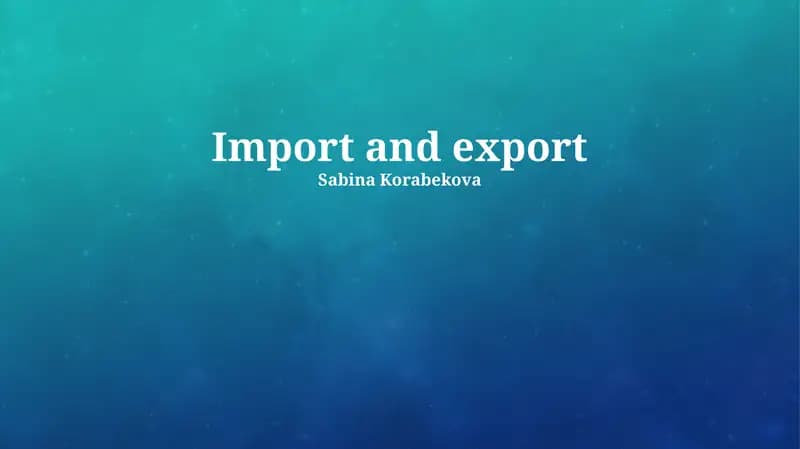 Import and Export
