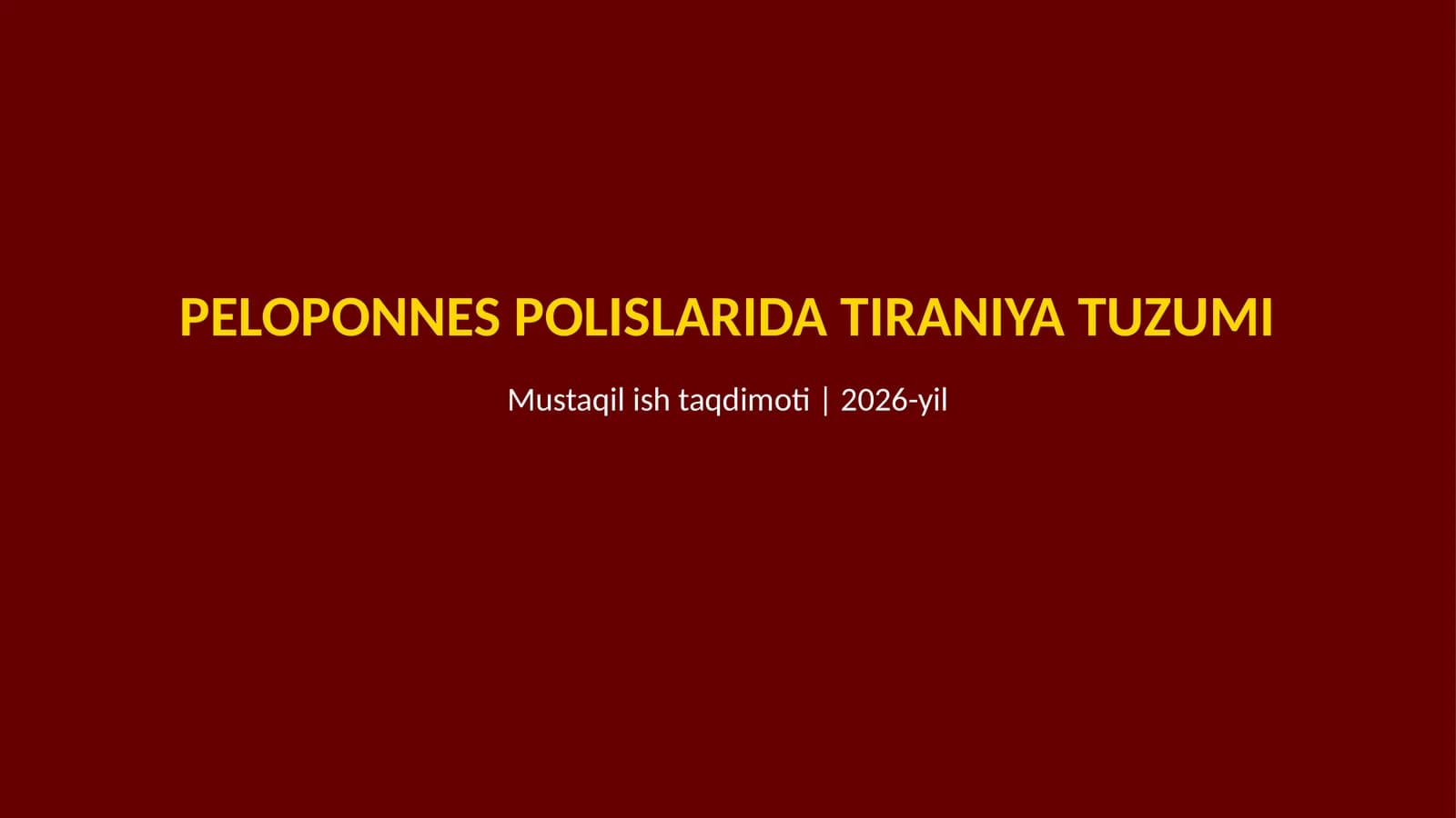 Peloponnes polislarida tiraniya tuzumi