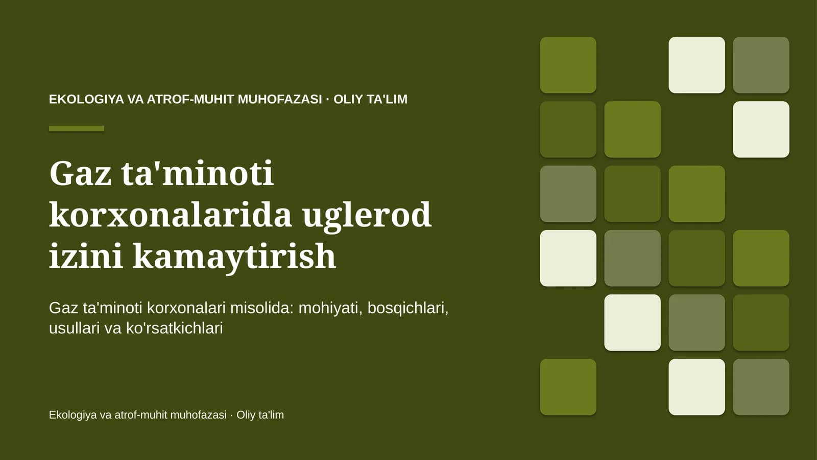 gaz ta'minoti korxonalarida uglerod izini kamaytirish 8633