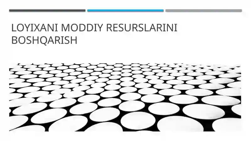 Loyixanimoddiy resurslarini boshqarish