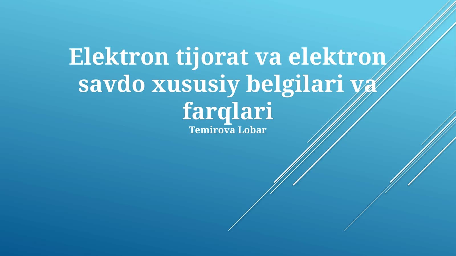 Elektron tijorat va elektron savdo xususiy belgilari va farqlari