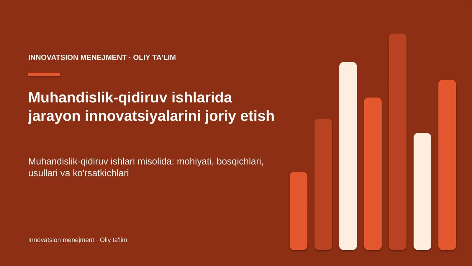 muhandislik qidiruv ishlarida jarayon innovatsiyalarini joriy etish 2494