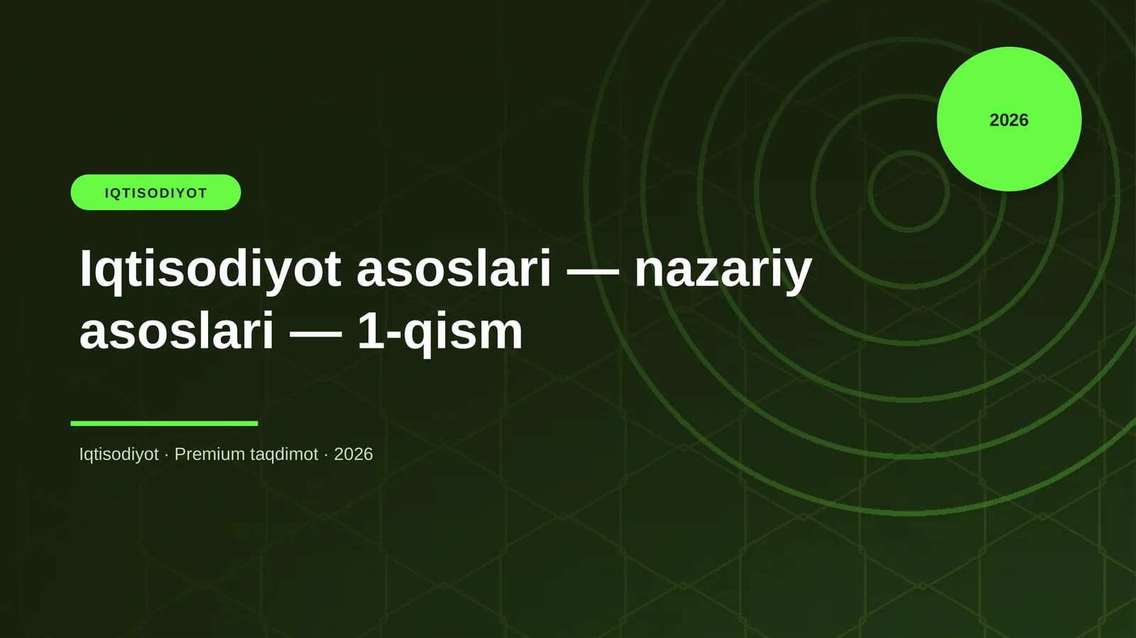 Iqtisodiyot asoslari — nazariy asoslari — 1-qism