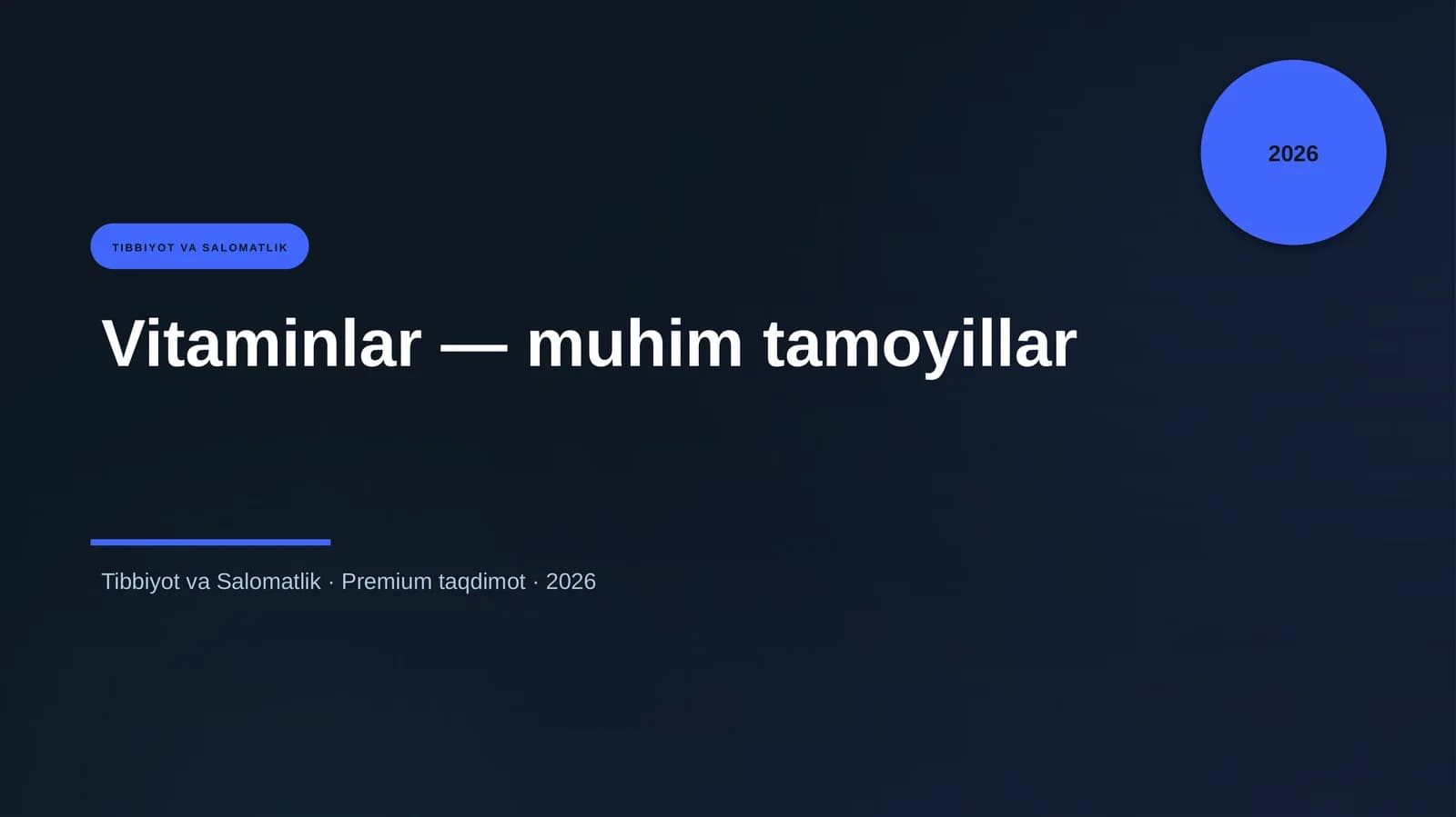 Vitaminlar — muhim tamoyillar