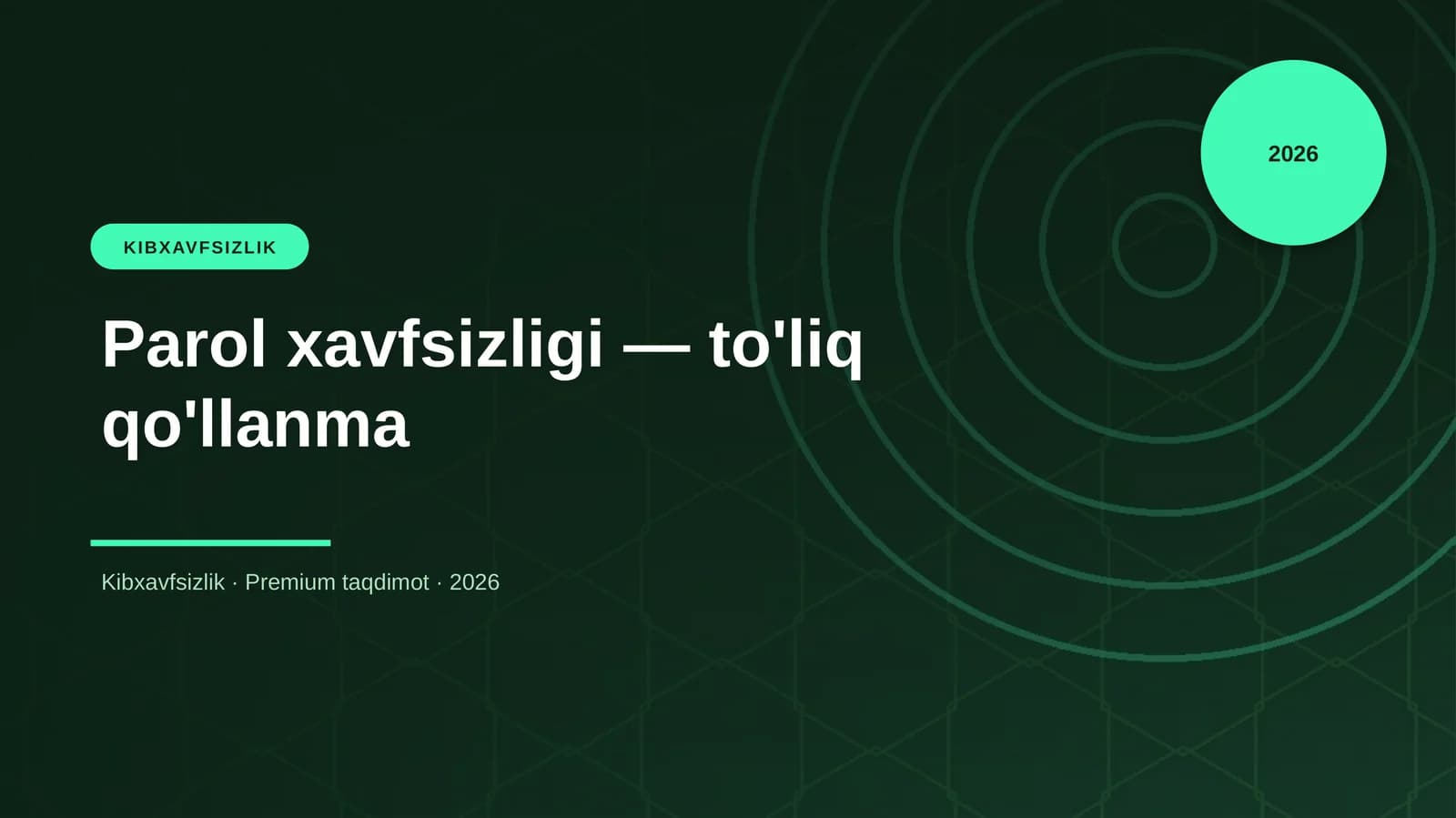 Parol xavfsizligi — to'liq qo'llanma