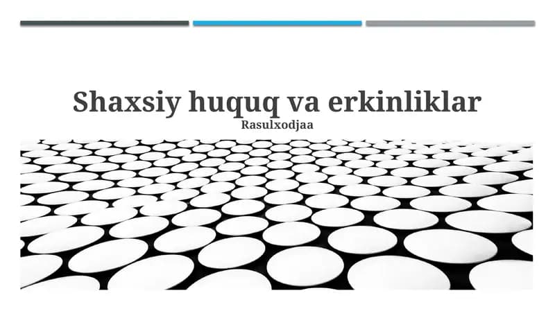Shaxsiy huquq va erkinliklar