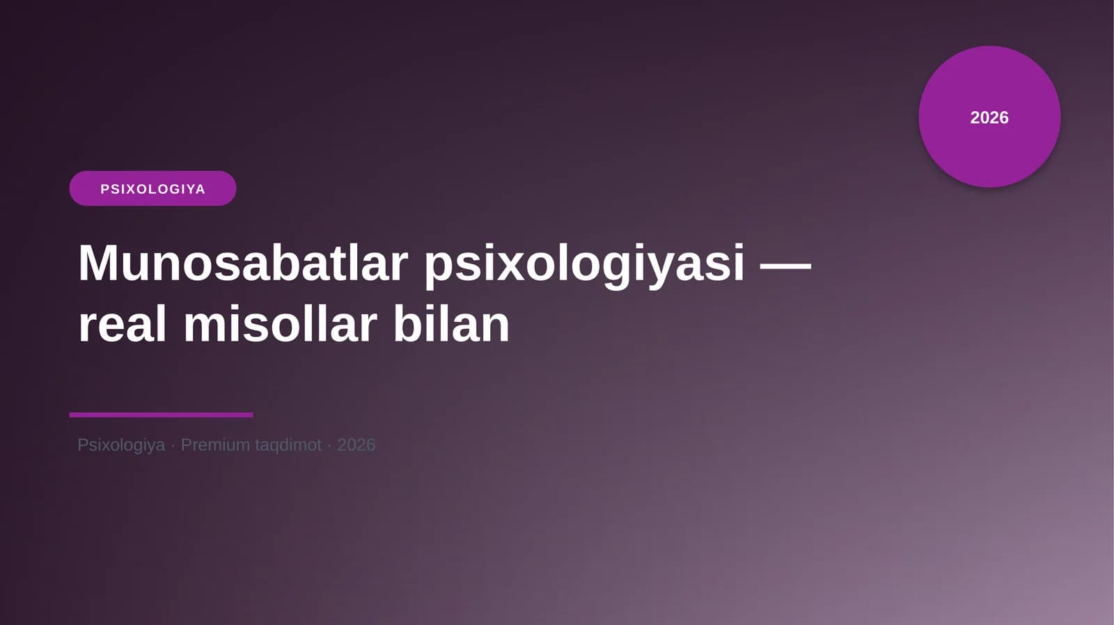 Munosabatlar psixologiyasi — real misollar bilan