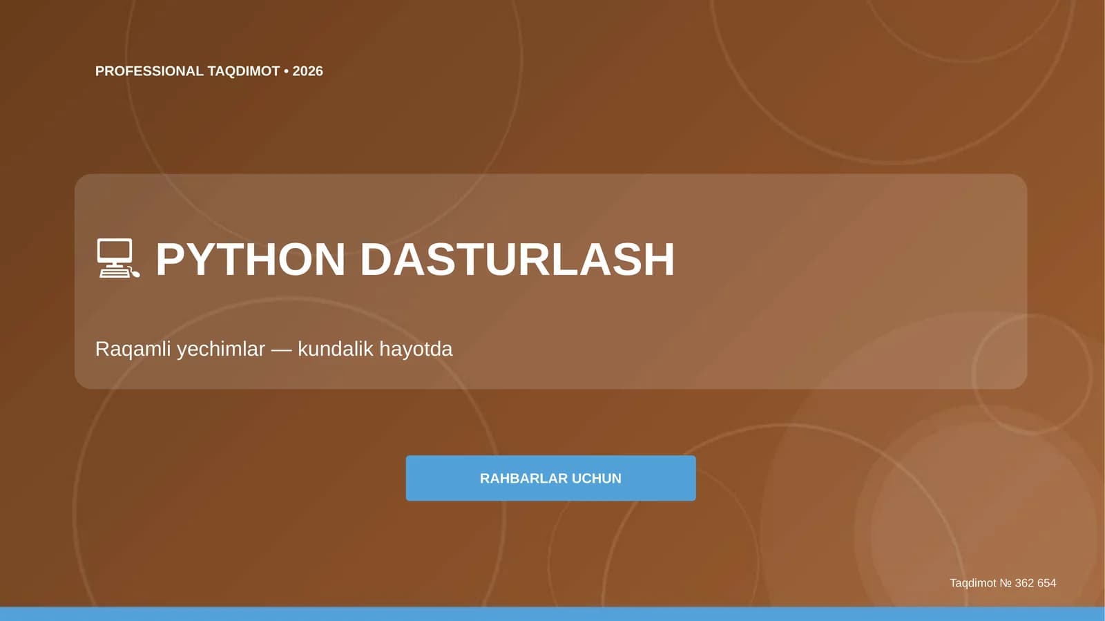 Python Dasturlash: Raqamli Yechimlar (Kundalik Hayotda)