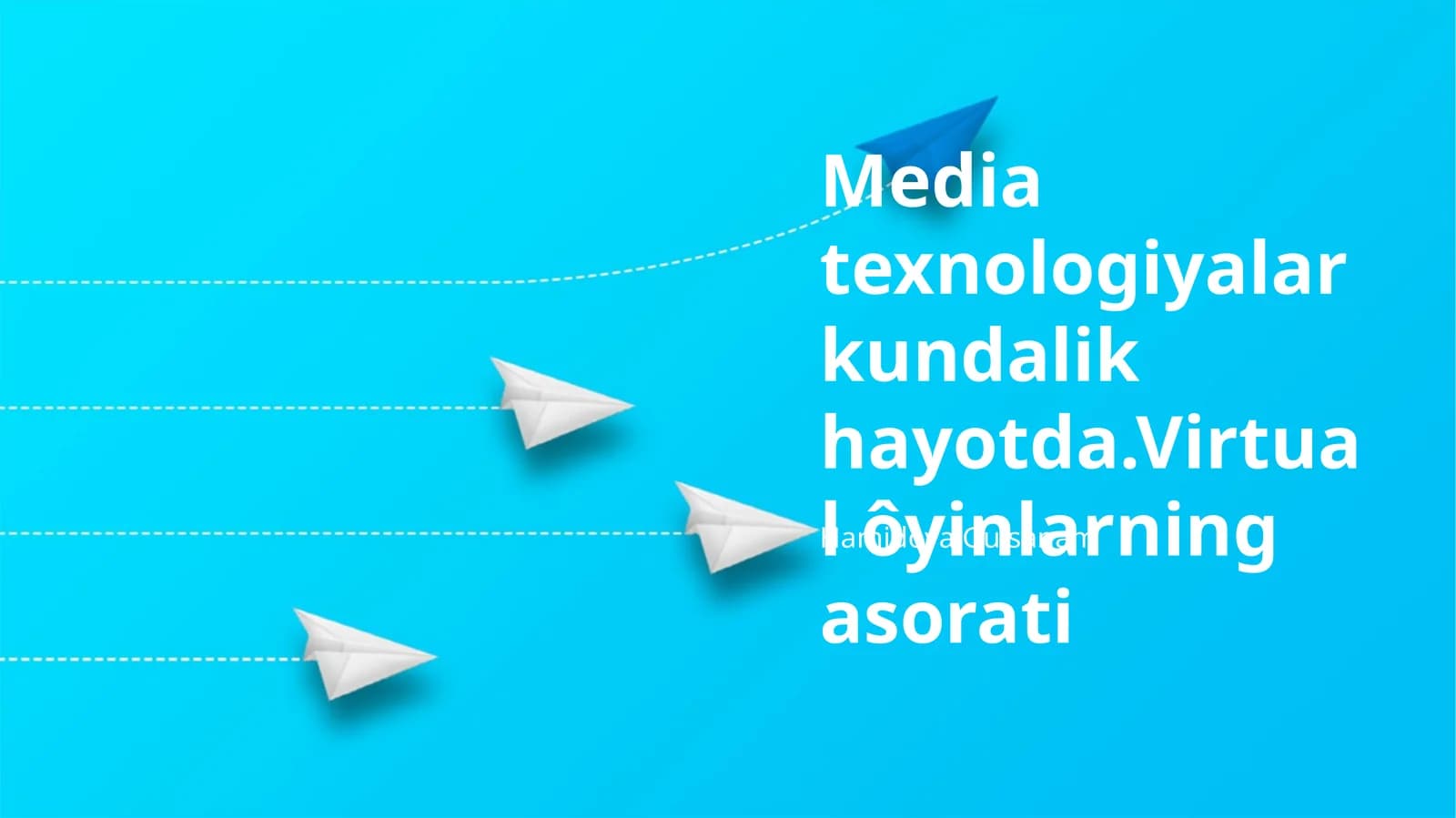 Media texnologiyalar kundalik hayotda.Virtual ôyinlarning asorati