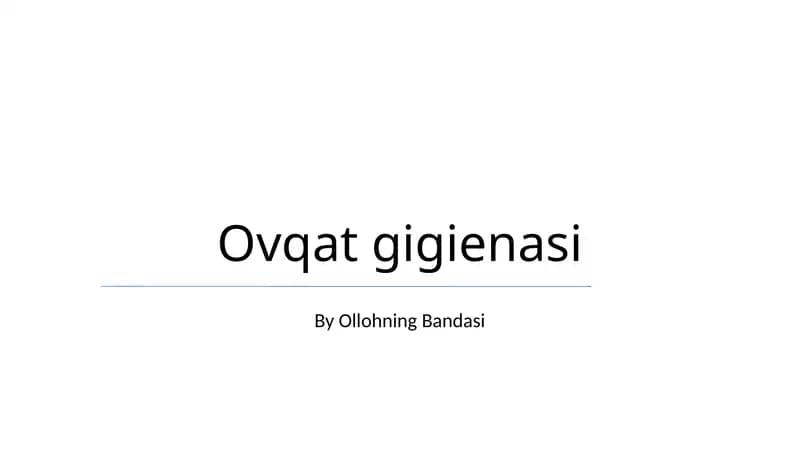 Ovqat gigienasi