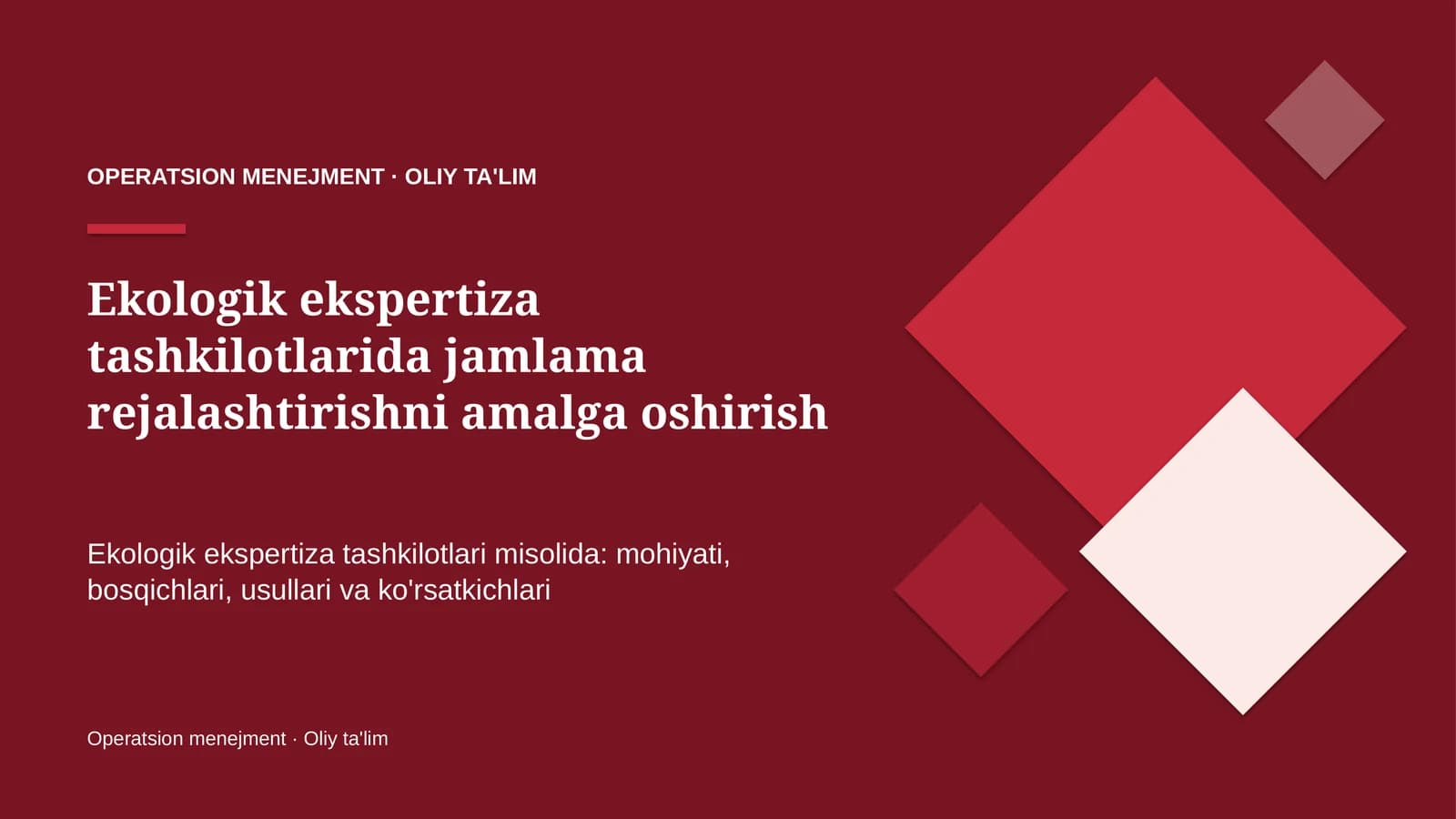 ekologik ekspertiza tashkilotlarida jamlama rejalashtirishni amalga oshirish 9846