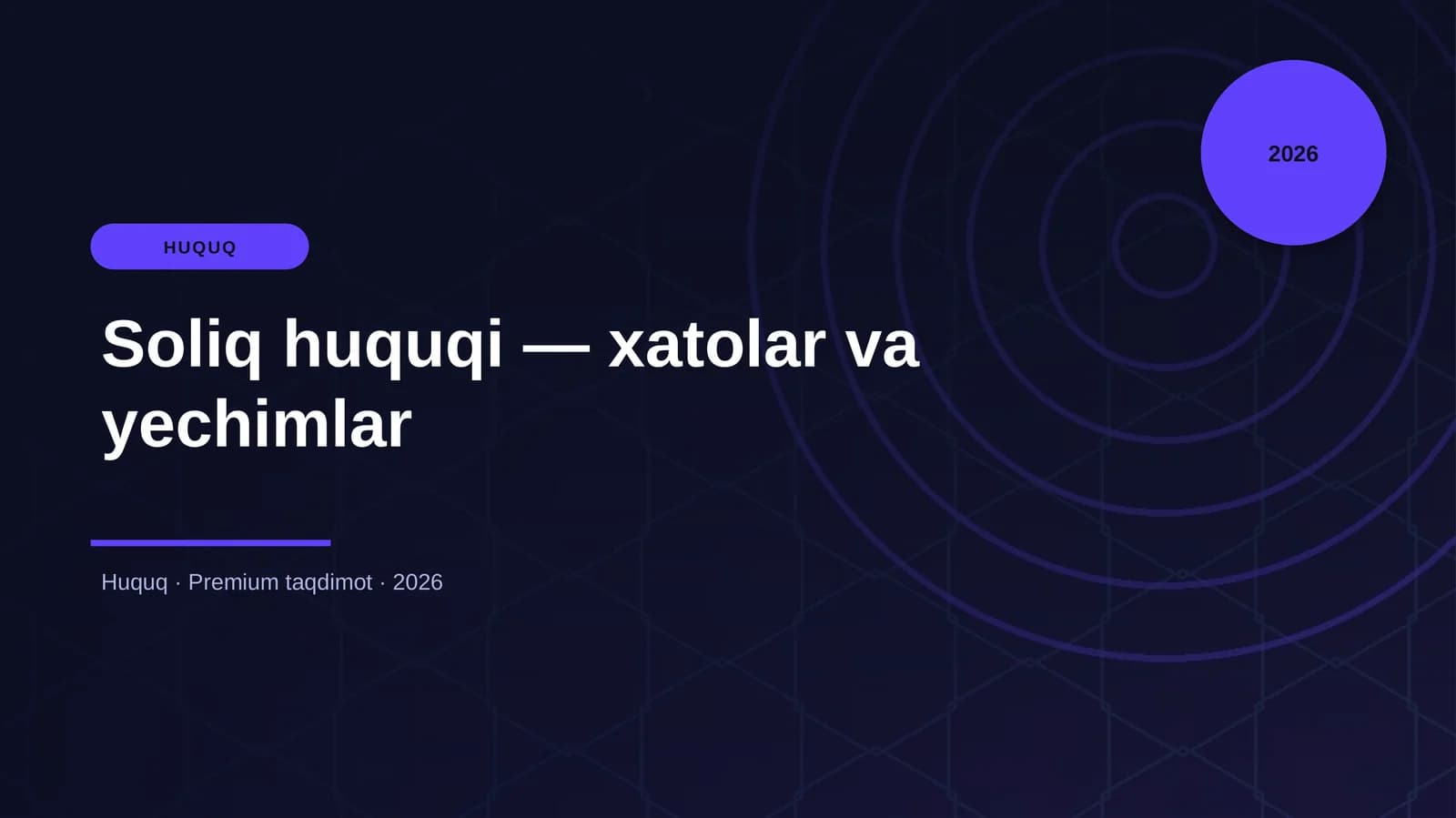 Soliq huquqi — xatolar va yechimlar