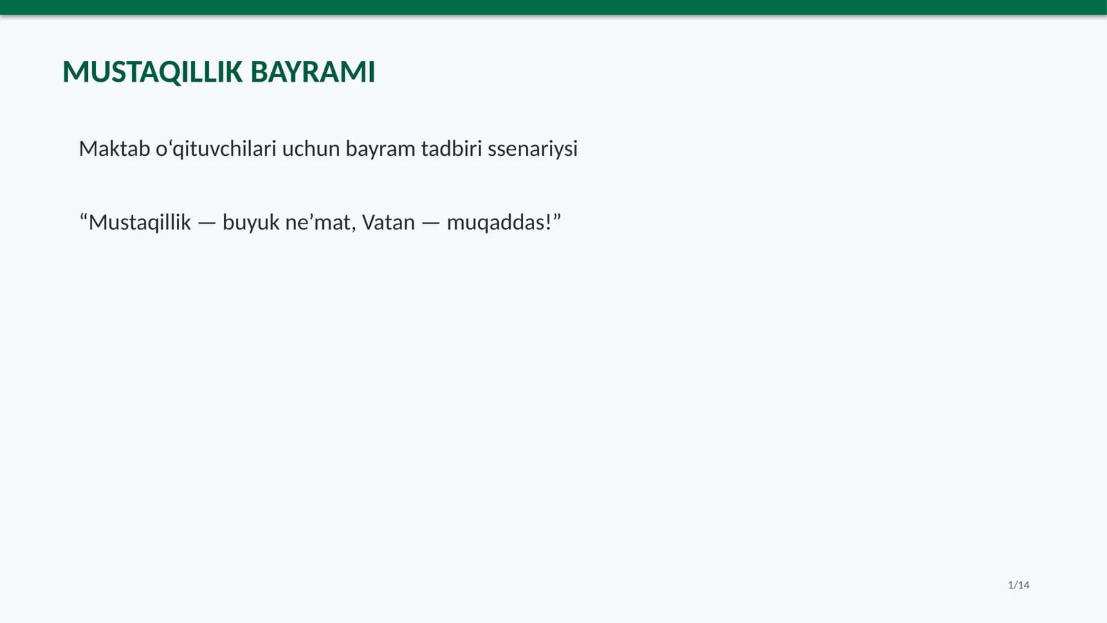 Mustaqillik Bayram senariysi