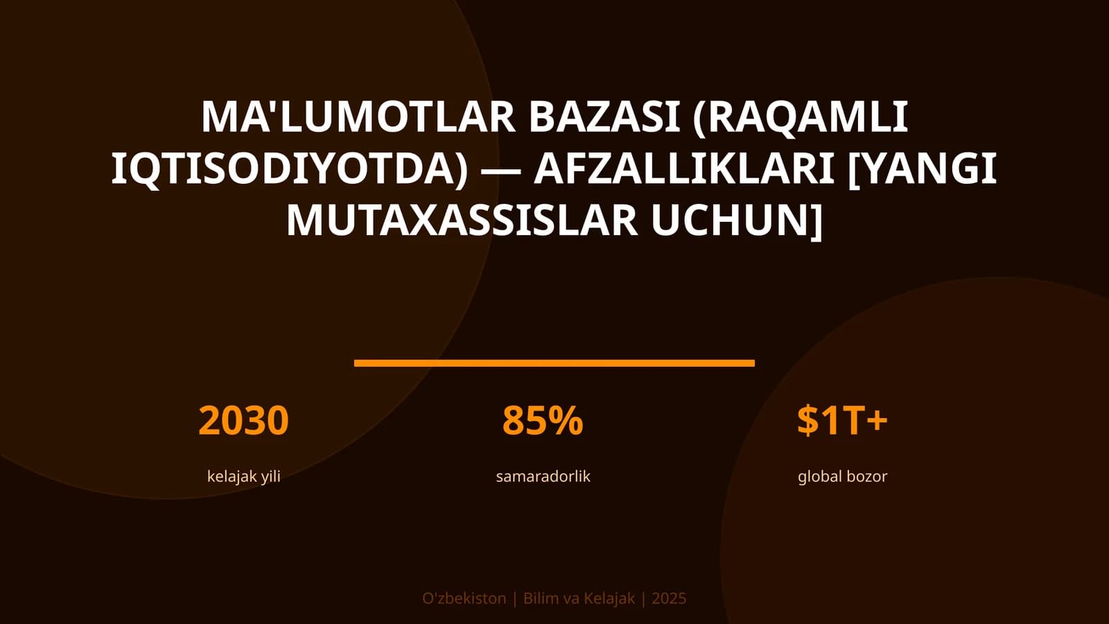 Ma'lumotlar bazasi (raqamli iqtisodiyotda) — afzalliklari [yangi mutaxassislar uchun]