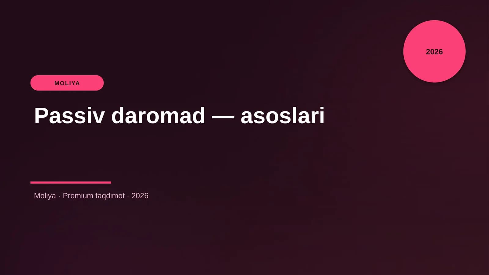 Passiv daromad — asoslari