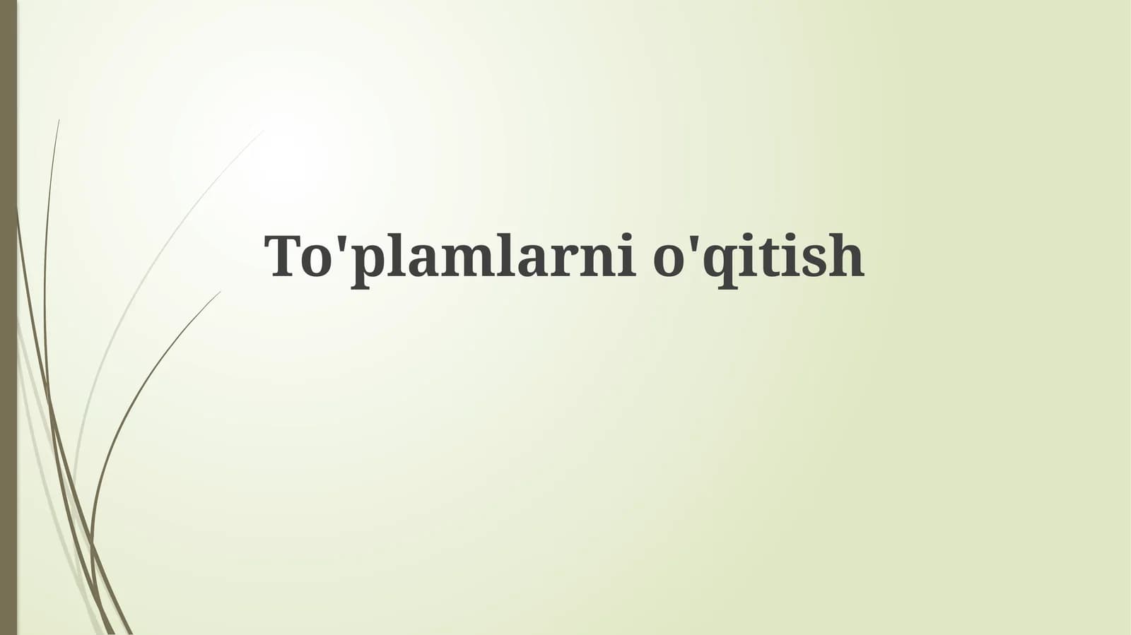 To'plamlarnio'qitish