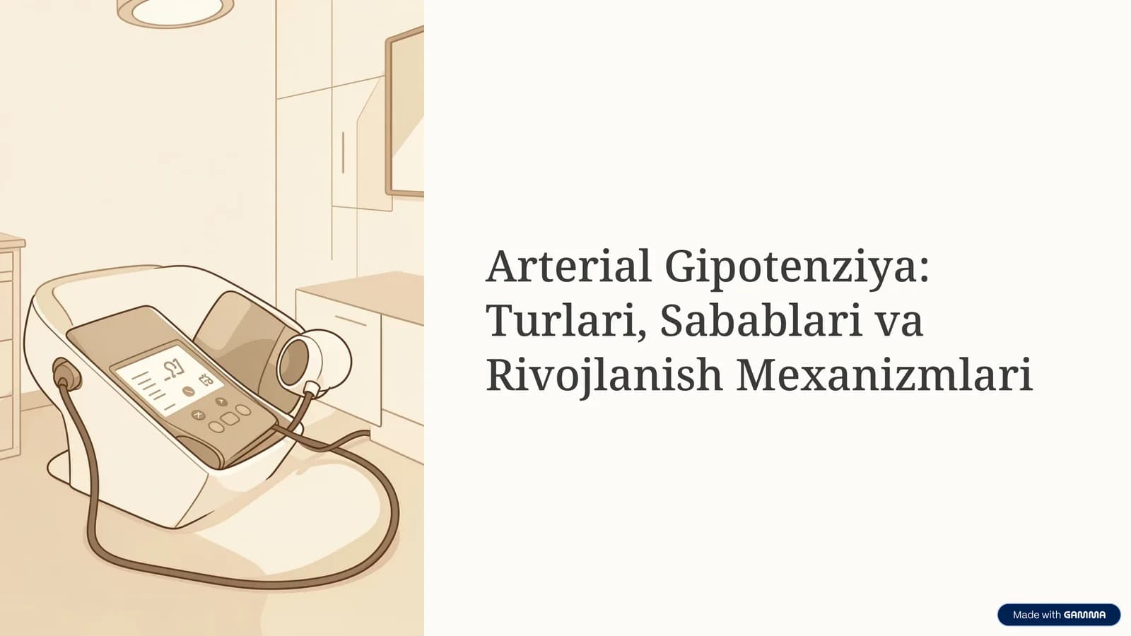 Arterial gipotenziyalar, ularning turlari,sabablari va rivojlanish mexanizmlari
