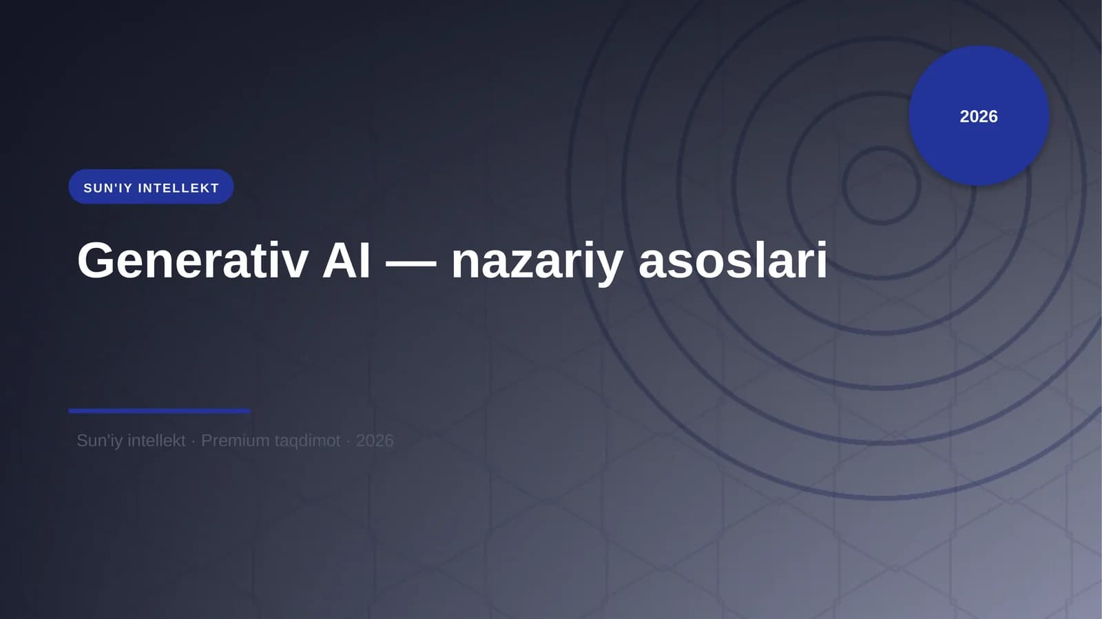 Generativ AI — nazariy asoslari
