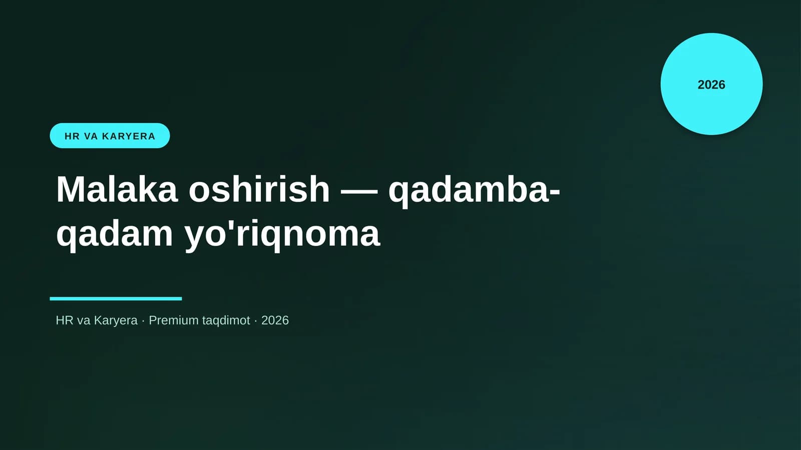 Malaka oshirish — qadamba-qadam yo'riqnoma