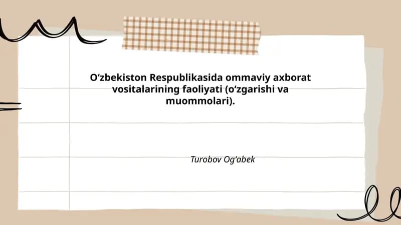 OAV faoliyatini tartibga soluvchi qonunchilik va siyosat