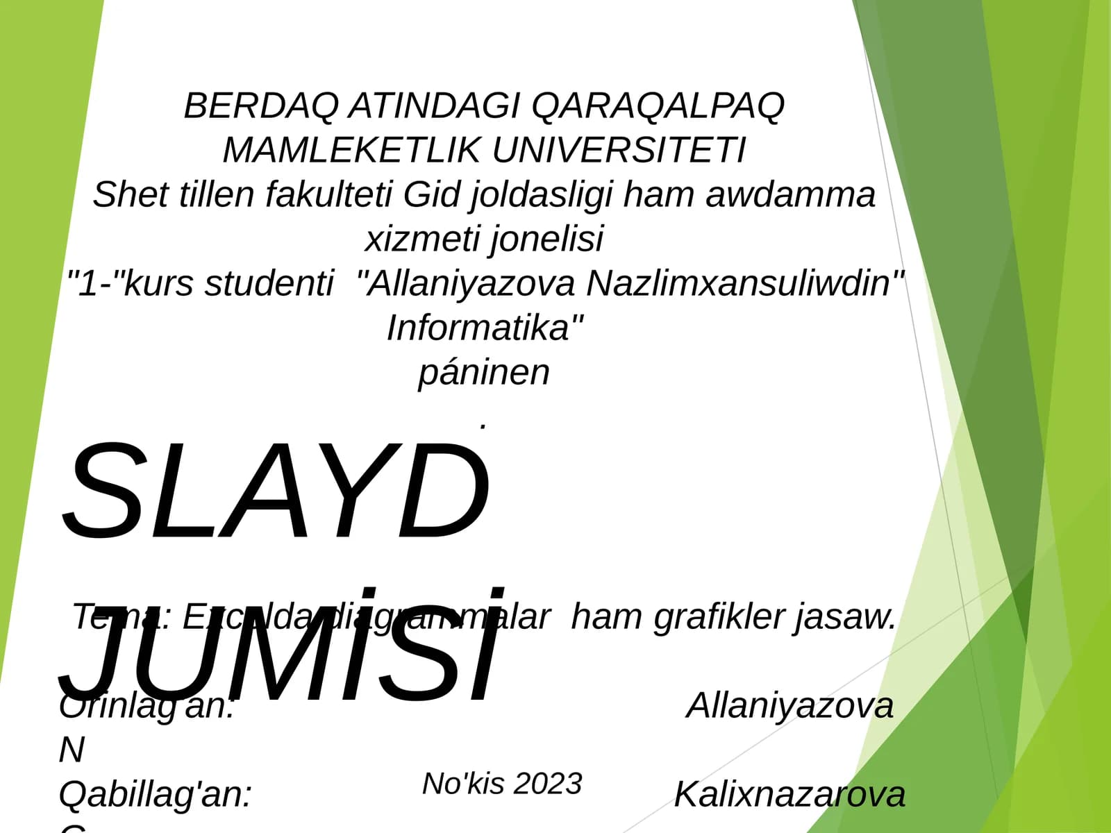 Exceldadiogrammalar ham grafikler jasaw
