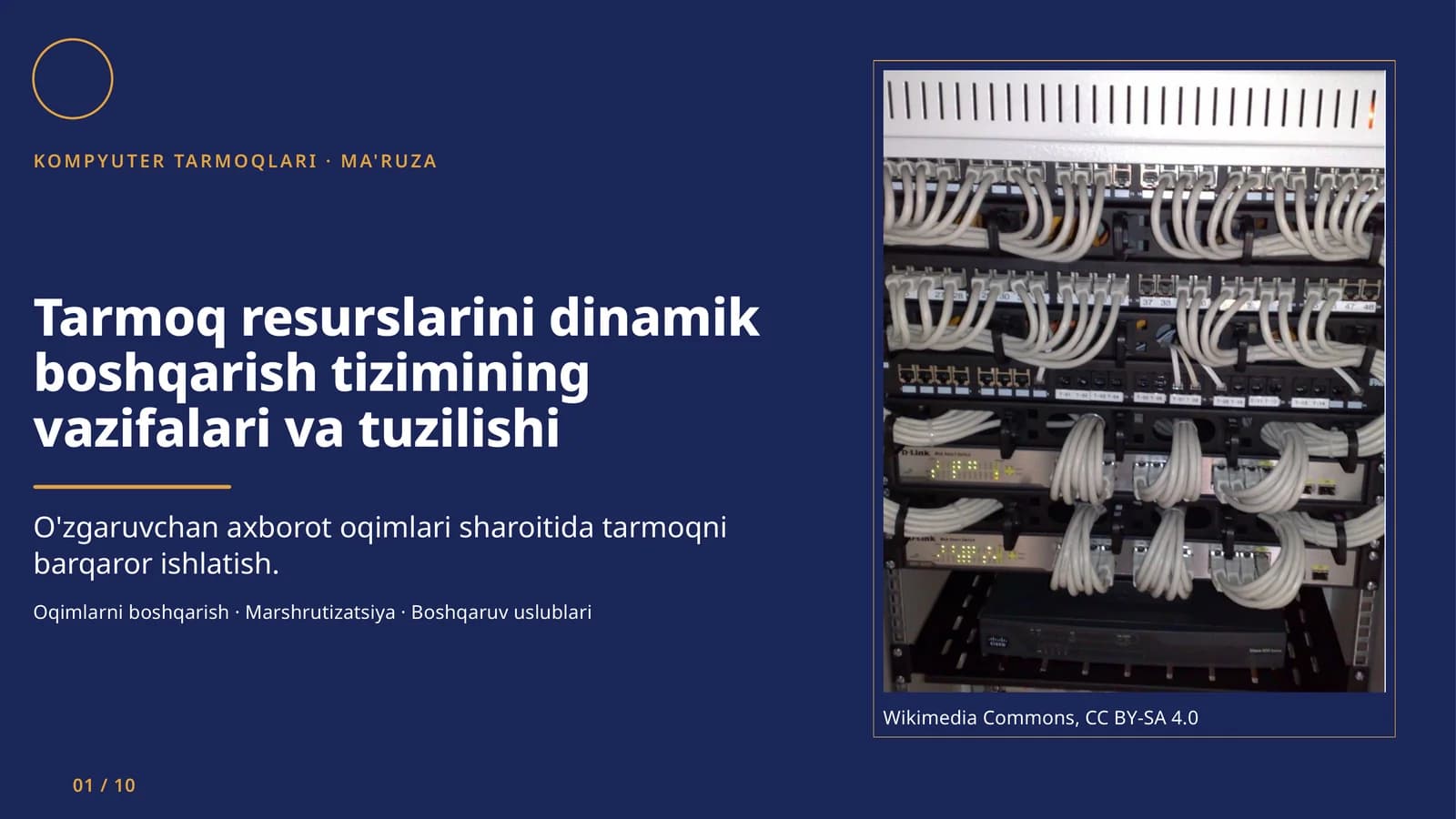 Tarmoq resurslarini dinamik boshqarish tizimining vazifalari va tuzilishi