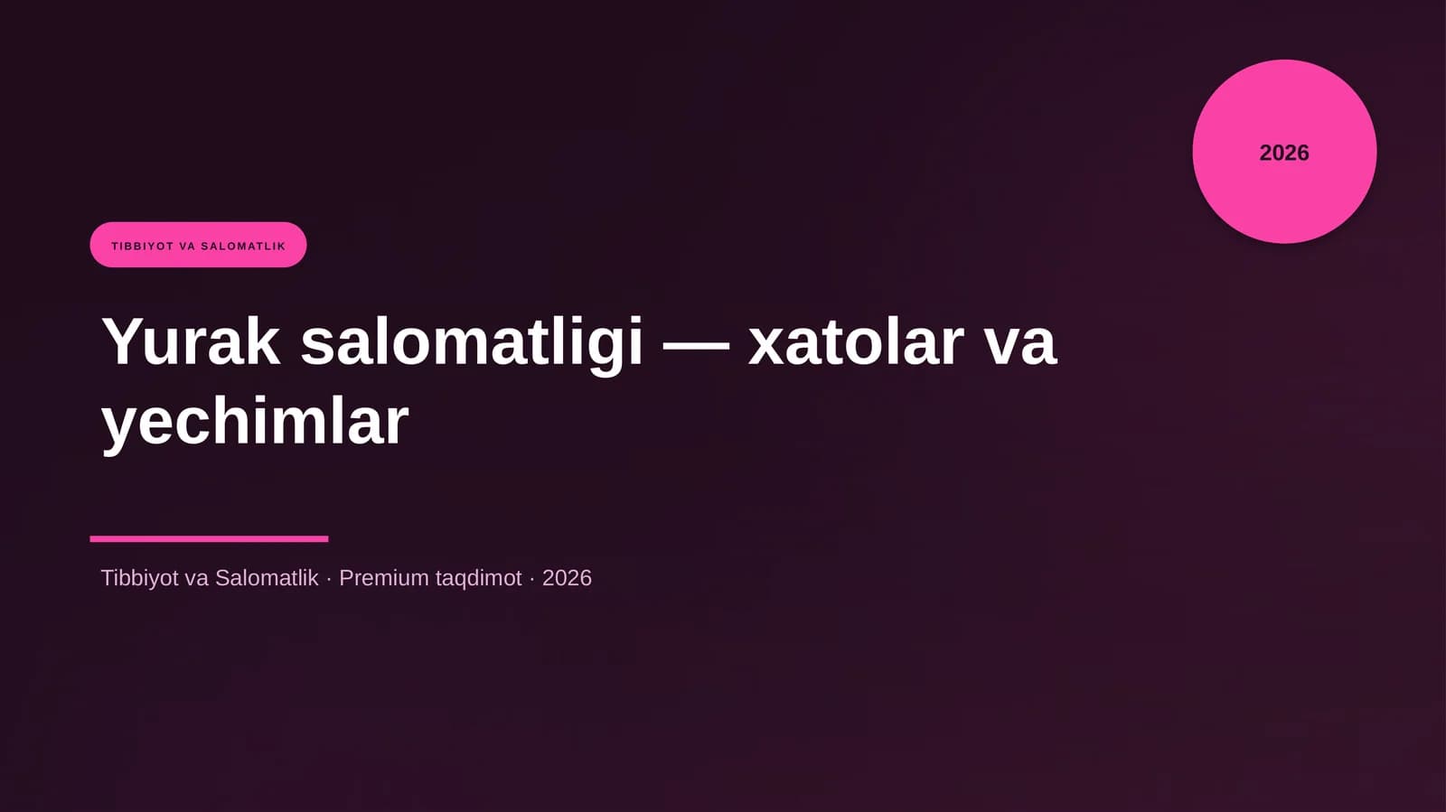 Yurak salomatligi — xatolar va yechimlar