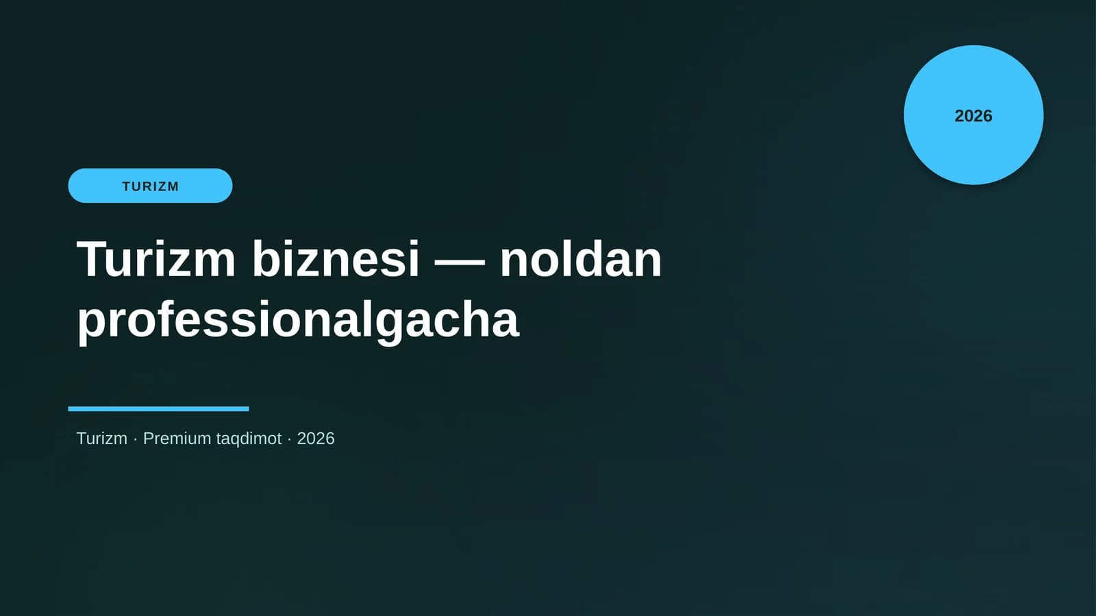 Turizm biznesi — noldan professionalgacha