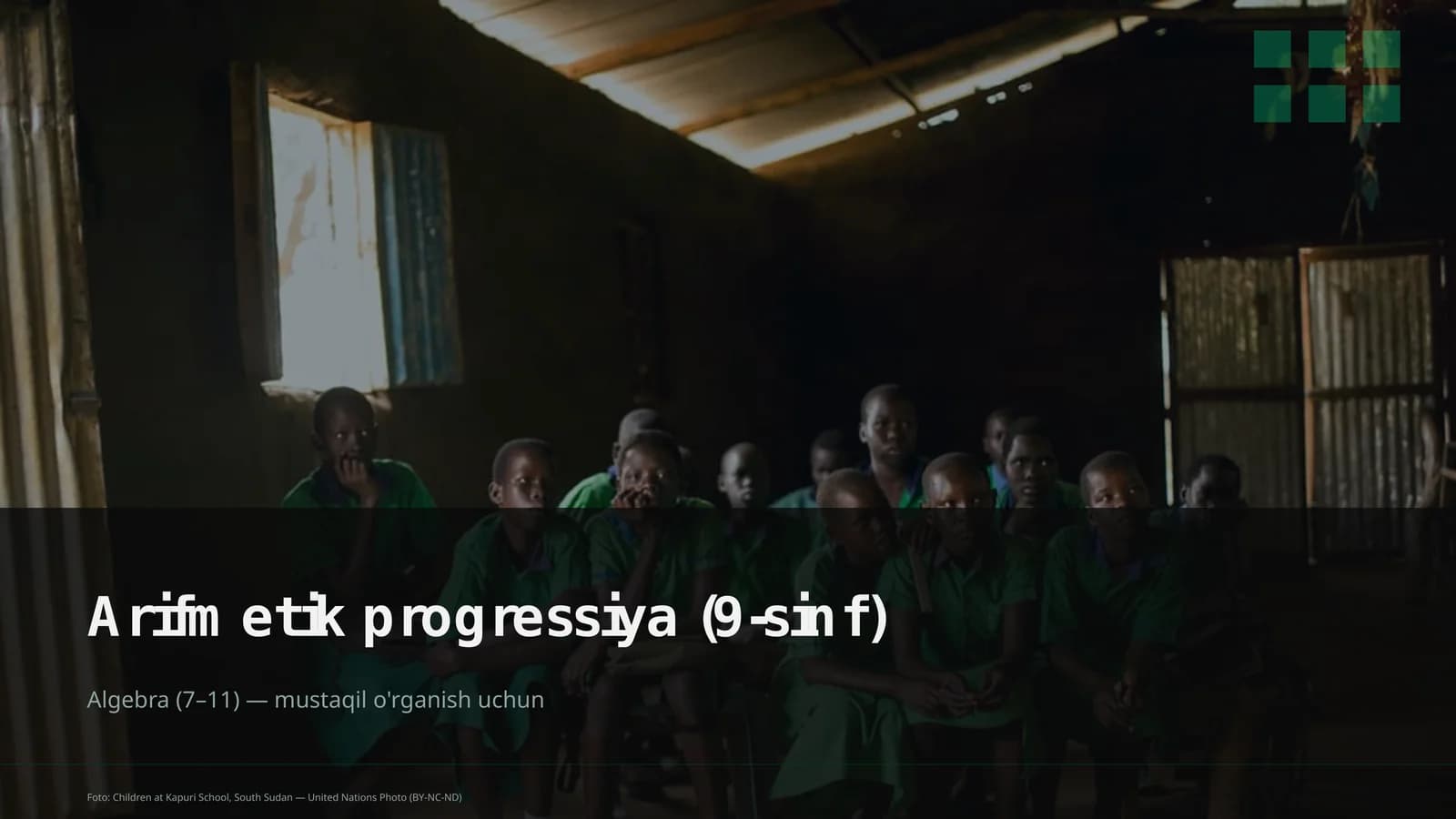 Arifmetik progressiya (9-sinf)