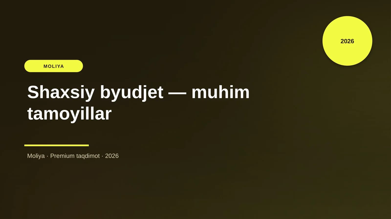 Shaxsiy byudjet — muhim tamoyillar