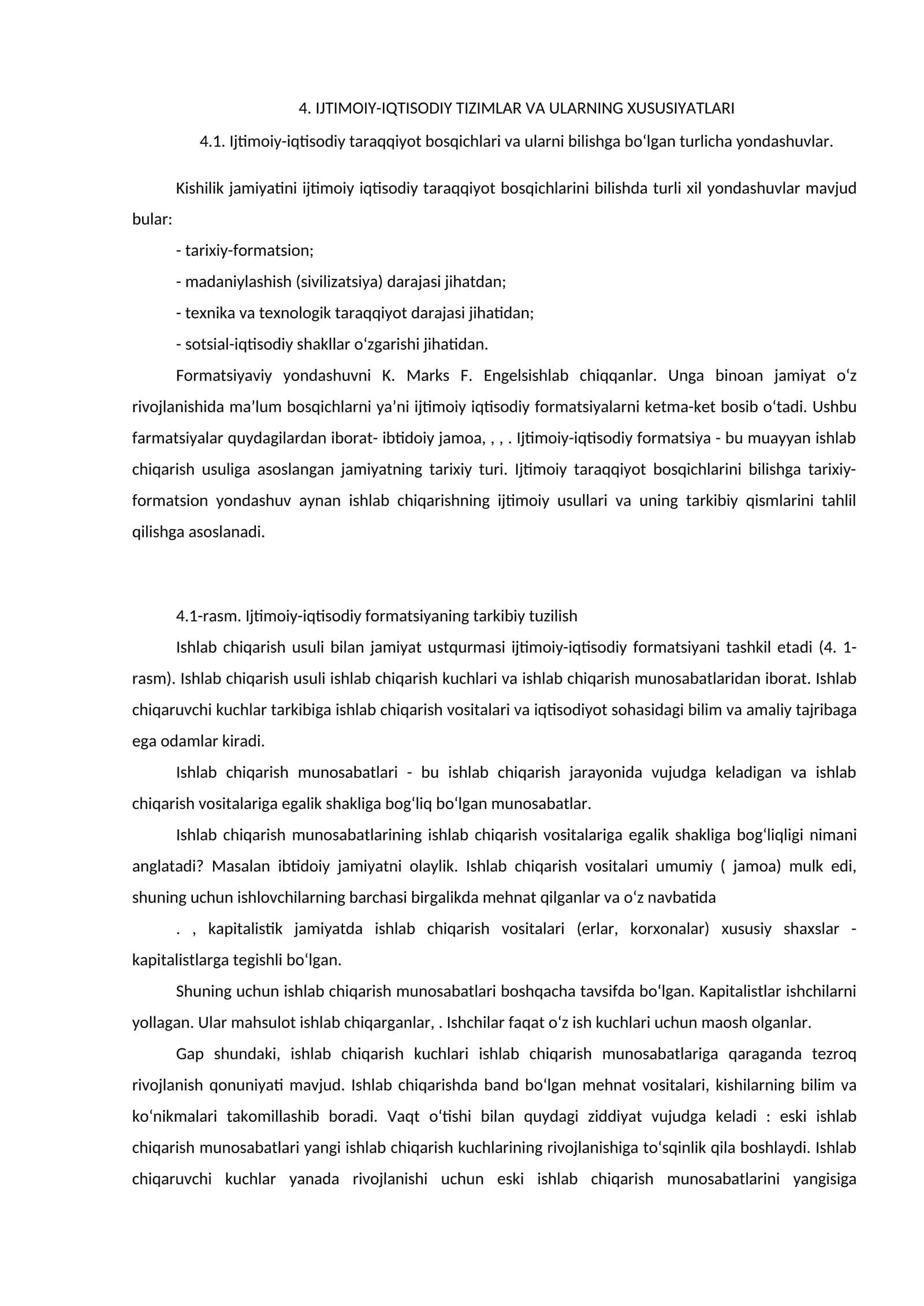 IJTIMOIY-IQTISODIY TIZIMLAR VA ULARNING XUSUSIYATLARI