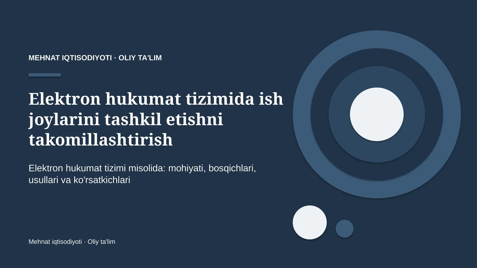 Elektron hukumat tizimida ish joylarini tashkil etishni takomillashtirish