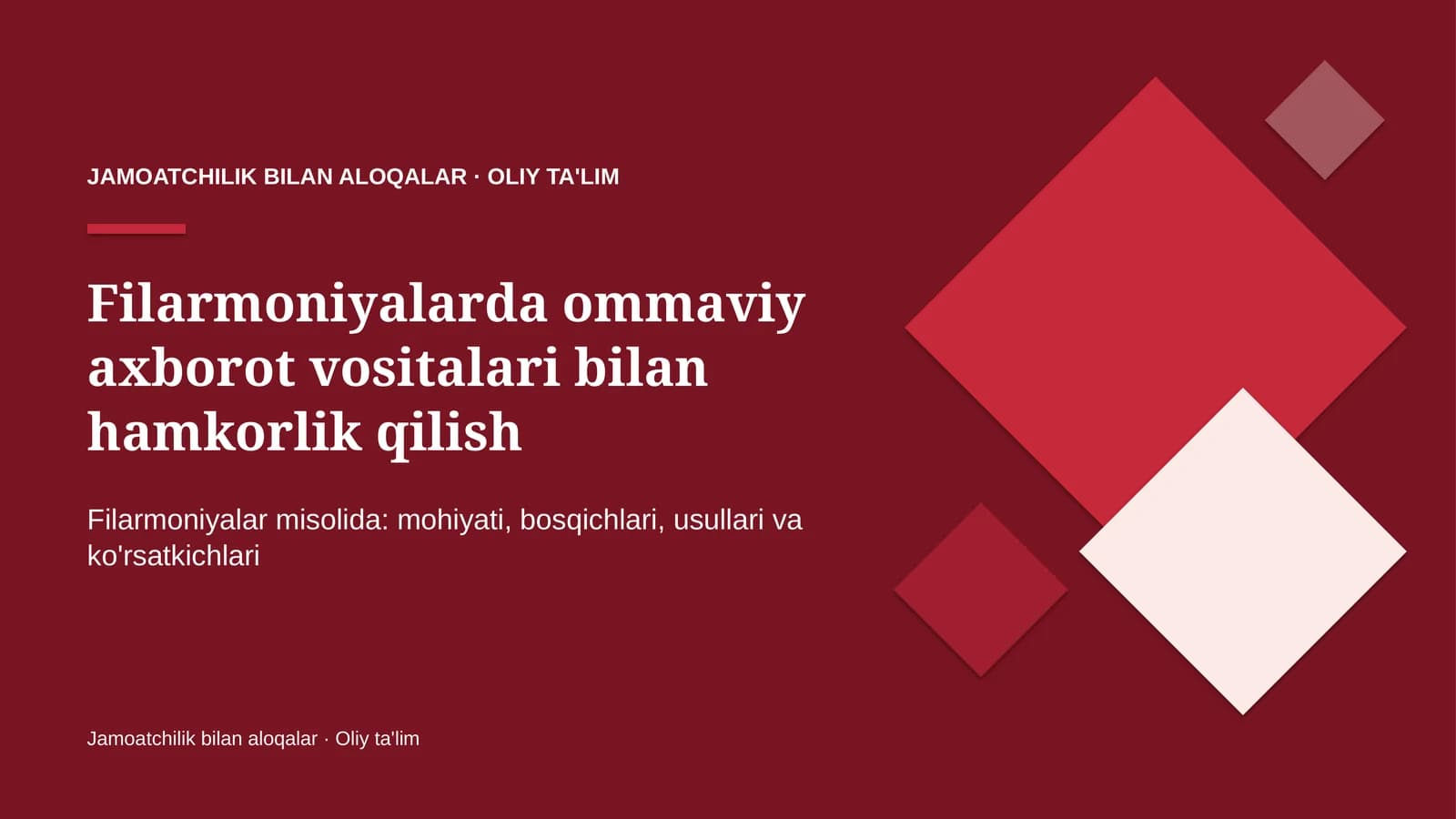 Filarmoniyalarda ommaviy axborot vositalari bilan hamkorlik qilish