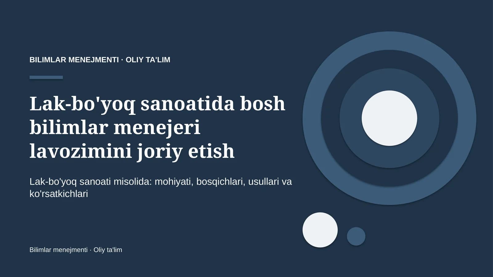 Lak-bo'yoq sanoatida bosh bilimlar menejeri lavozimini joriy etish