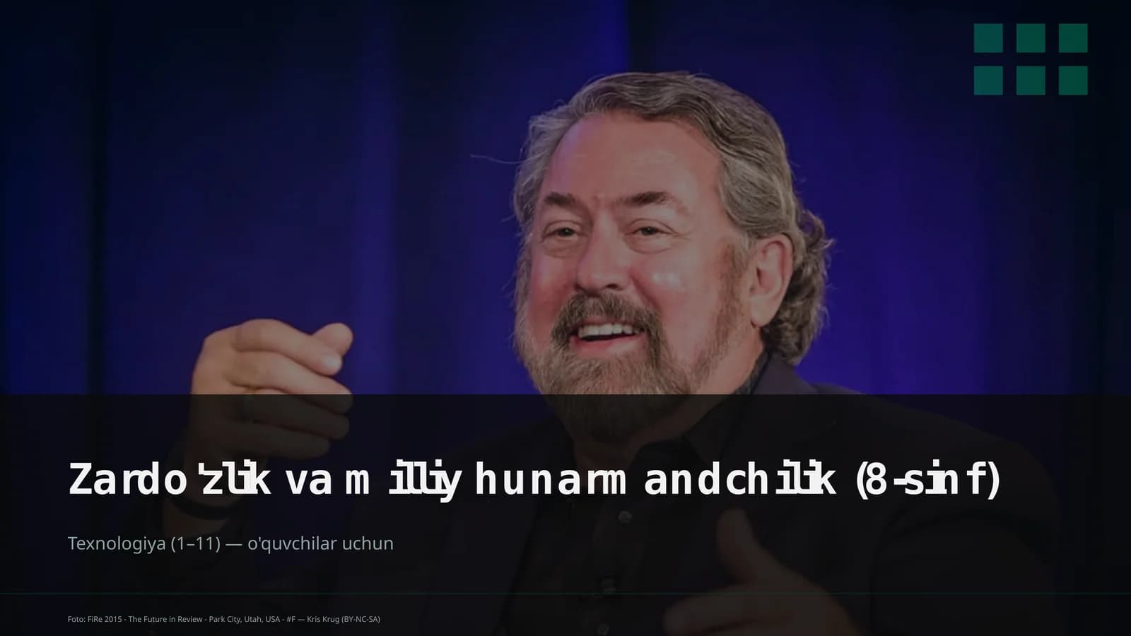 Zardo'zlik va milliy hunarmandchilik (8-sinf)