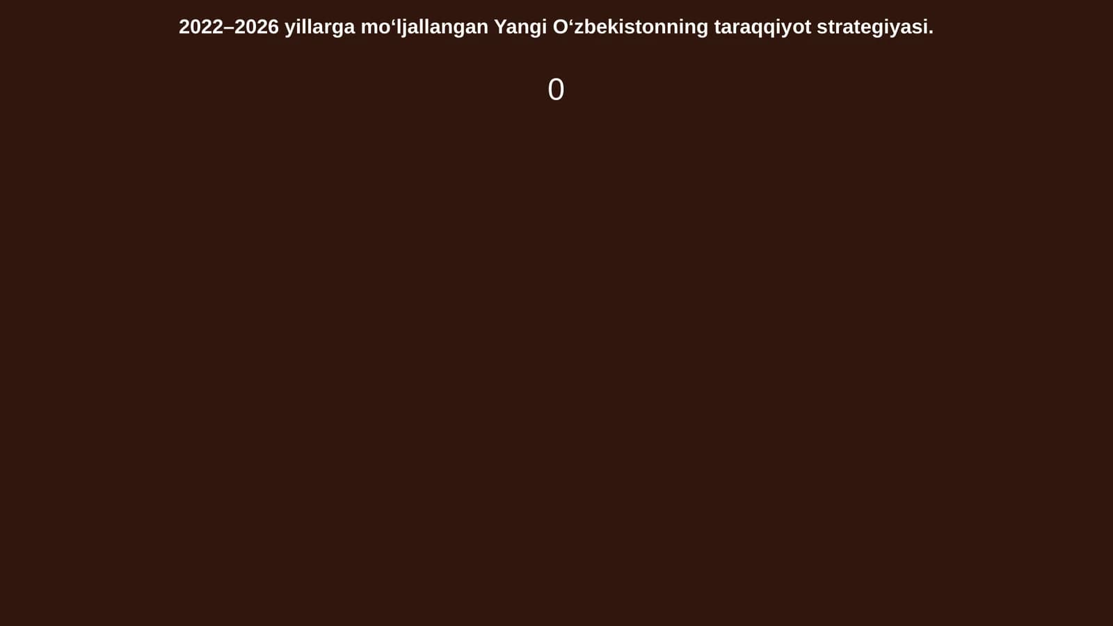 Yangi O‘zbekistonning taraqqiyot strategiyasi
