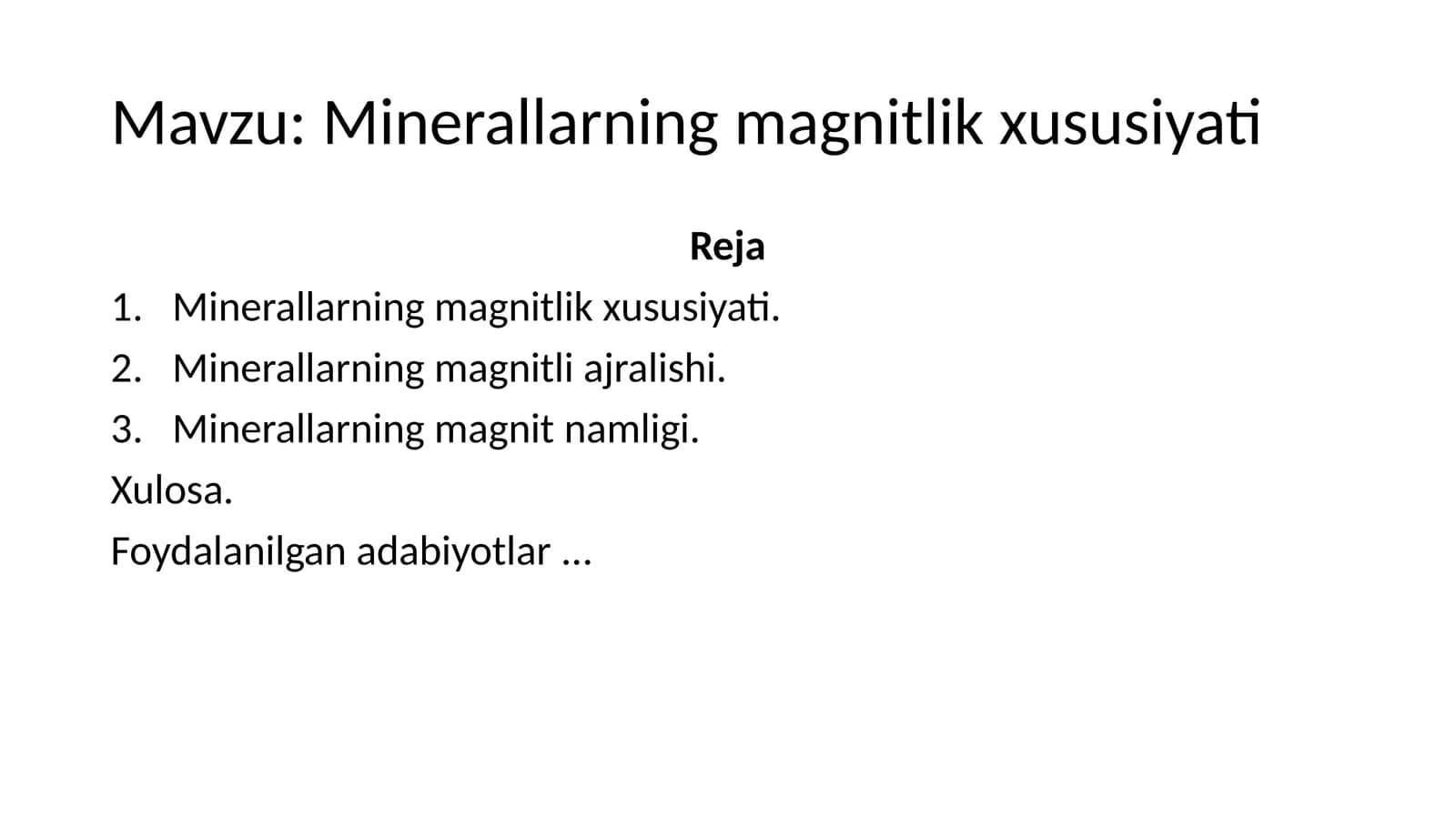 Minerallarning magnitlik xususiyati