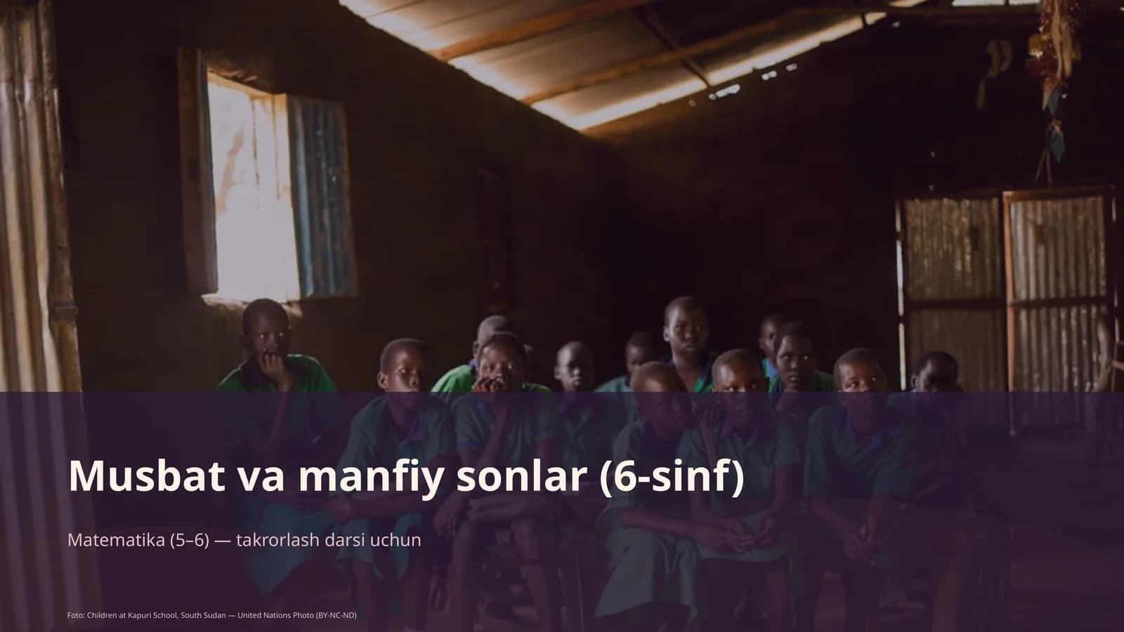 Musbat va manfiy sonlar (6-sinf)