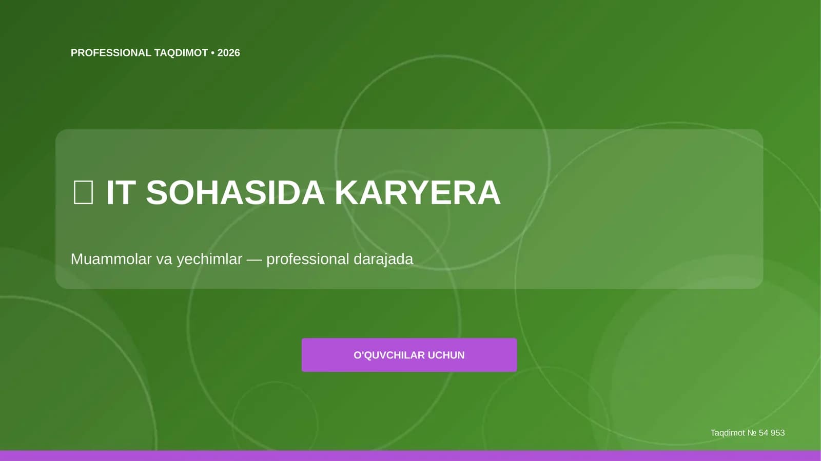 IT sohasida karyera: muammolar va yechimlar (professional darajada)