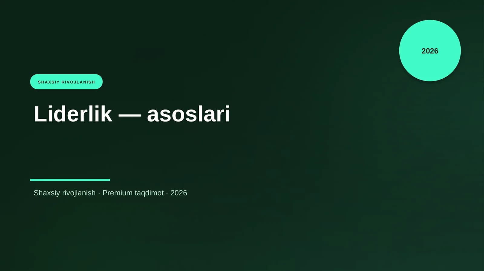 Liderlik — asoslari