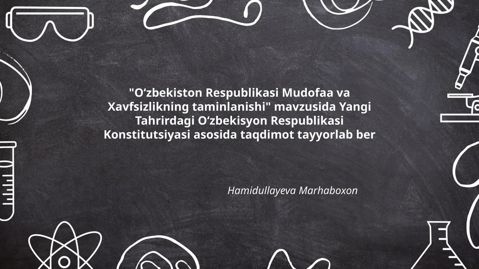 Oʻzbekiston Respublikasi Mudofaa va Xavfsizlikning taminlanishi
