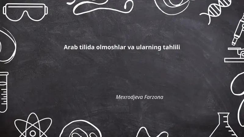 Arab tilida olmoshlar va ularning tahlili