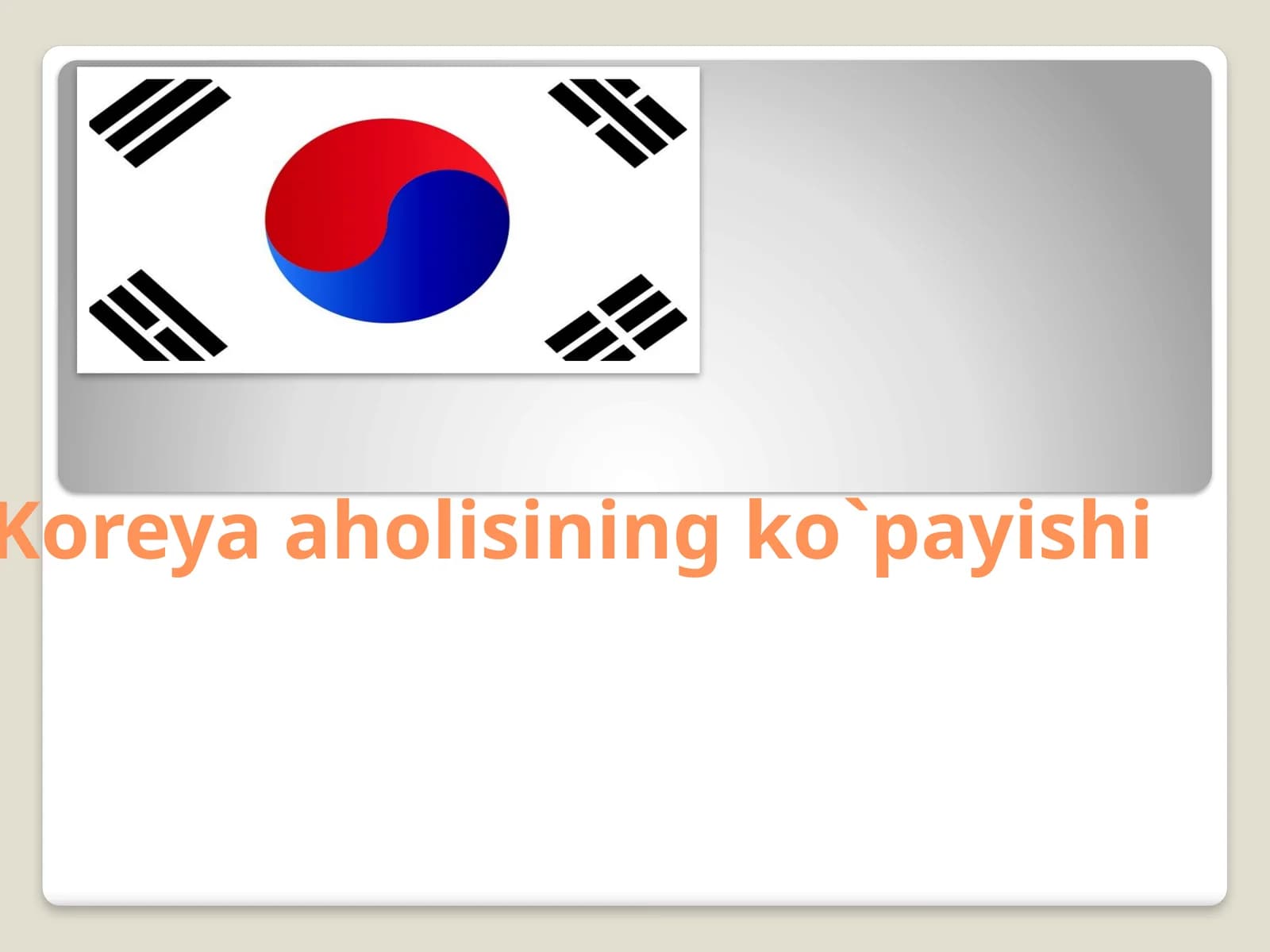 Koreya aholisining ko`payishi