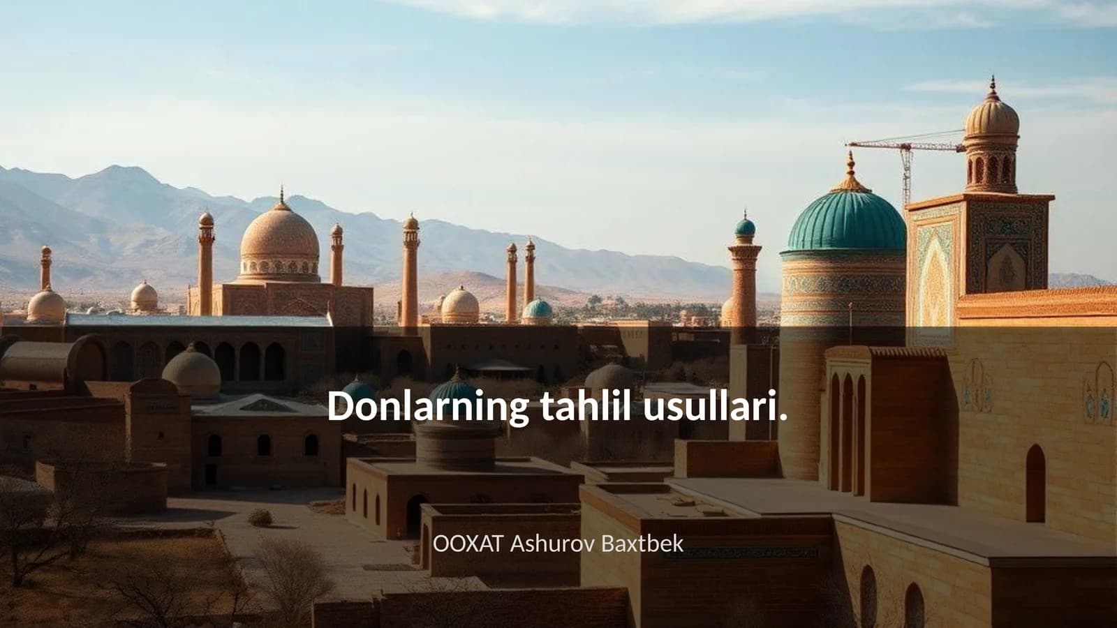 Donlarning tahlil usullari