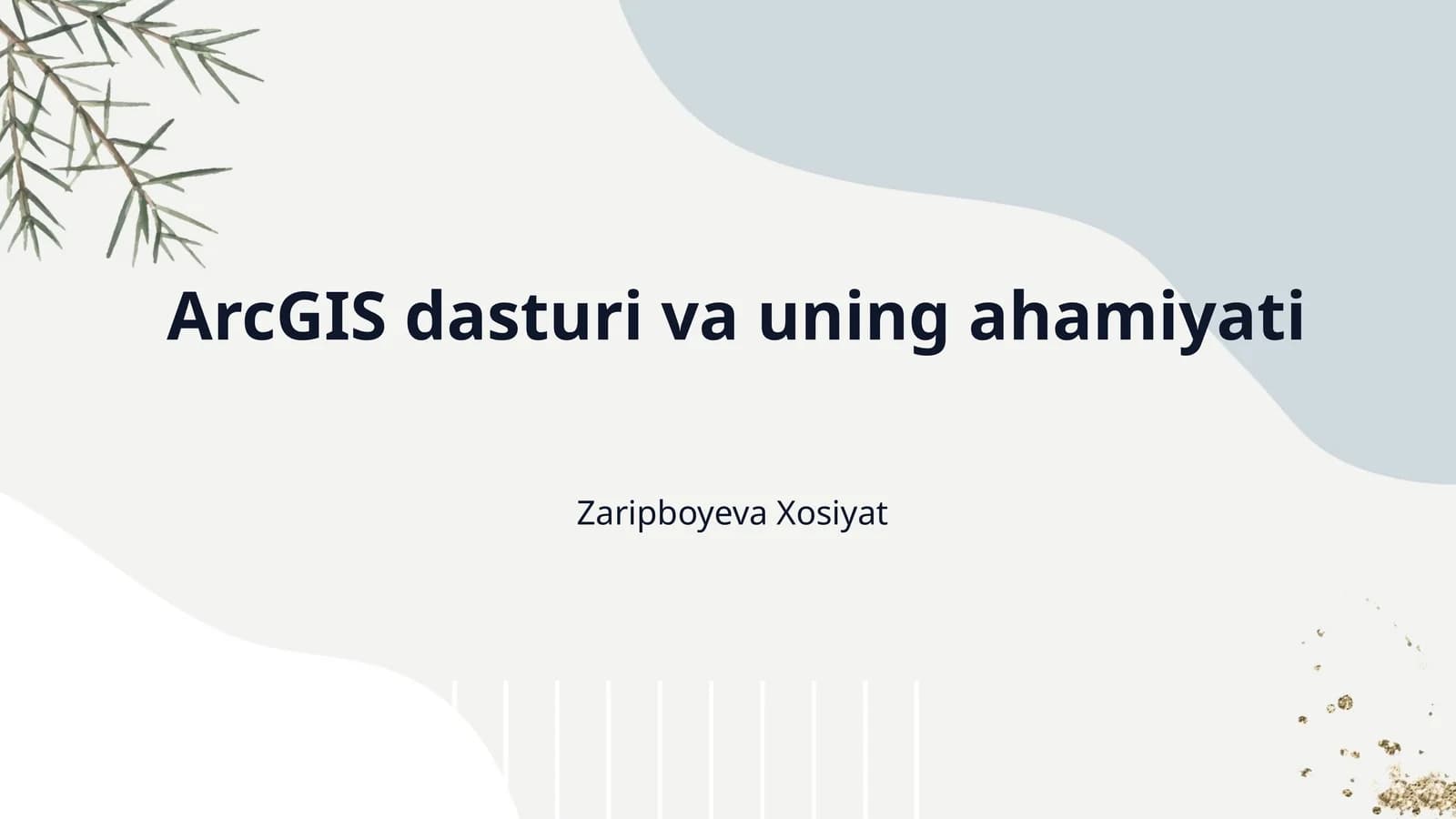 ArcGIS dasturi va uning ahamiyati