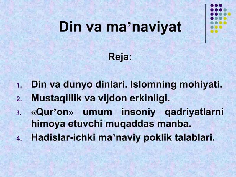 Din va manaviyat