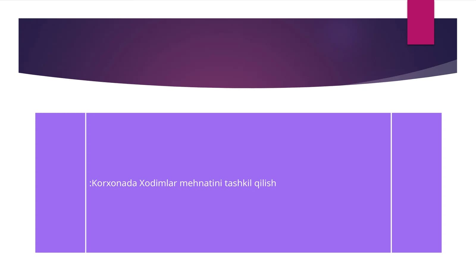 Korxonada Xodimlar mehnatini tashkil qilish
