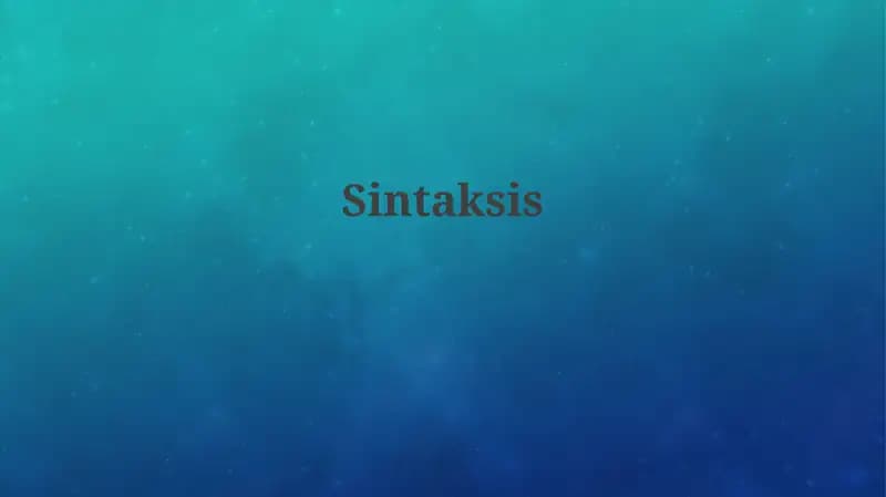 Sintaksis